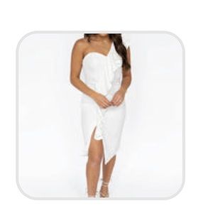 Spring fling white one shoulder dress